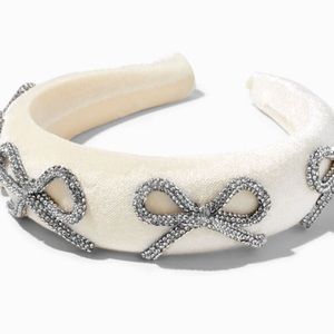 Embellished Bows Puffy Ivory headband New